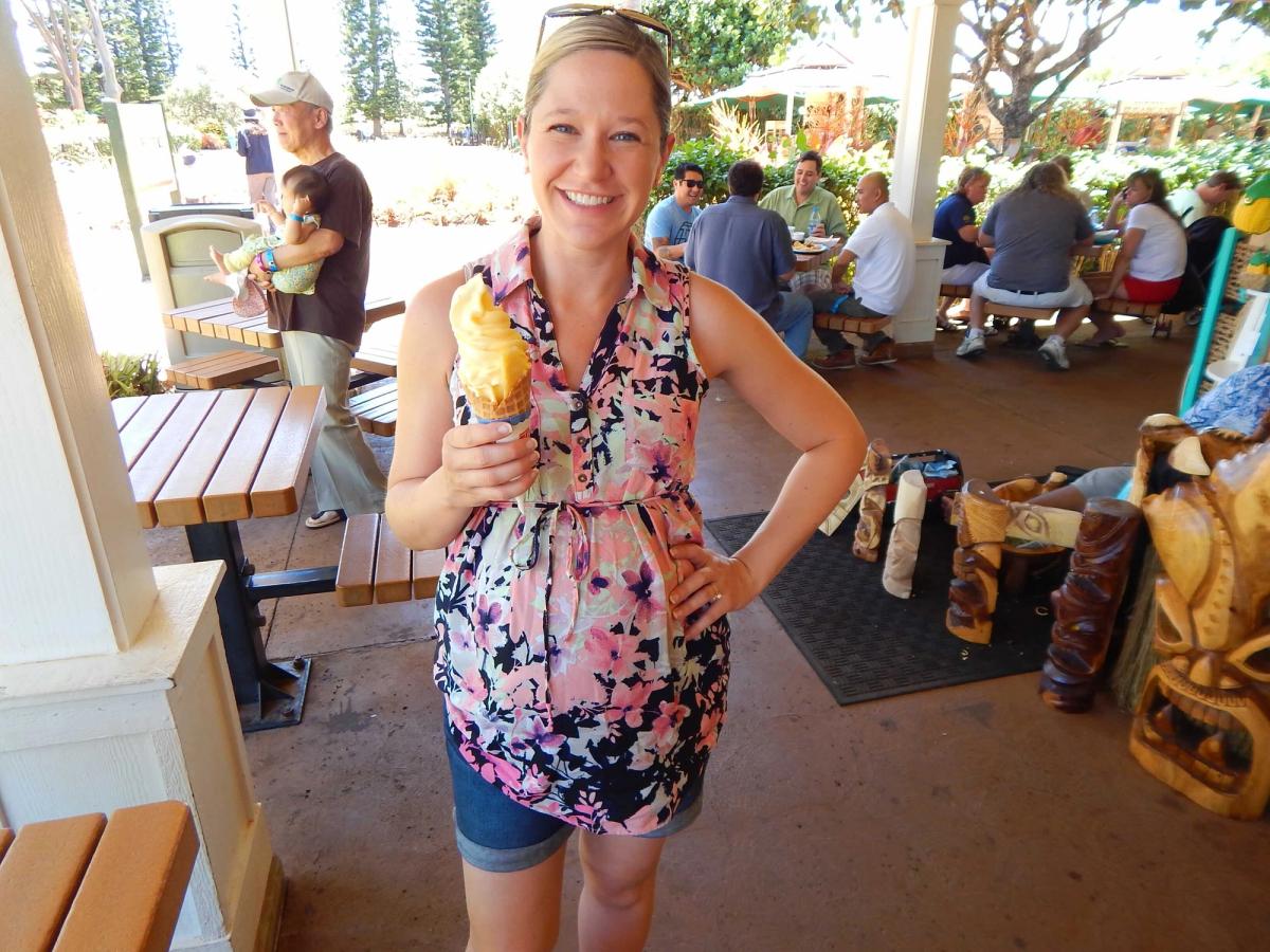 Samantha eating Dole Whip at the Dole Plantation | O'ahu, Hawaii