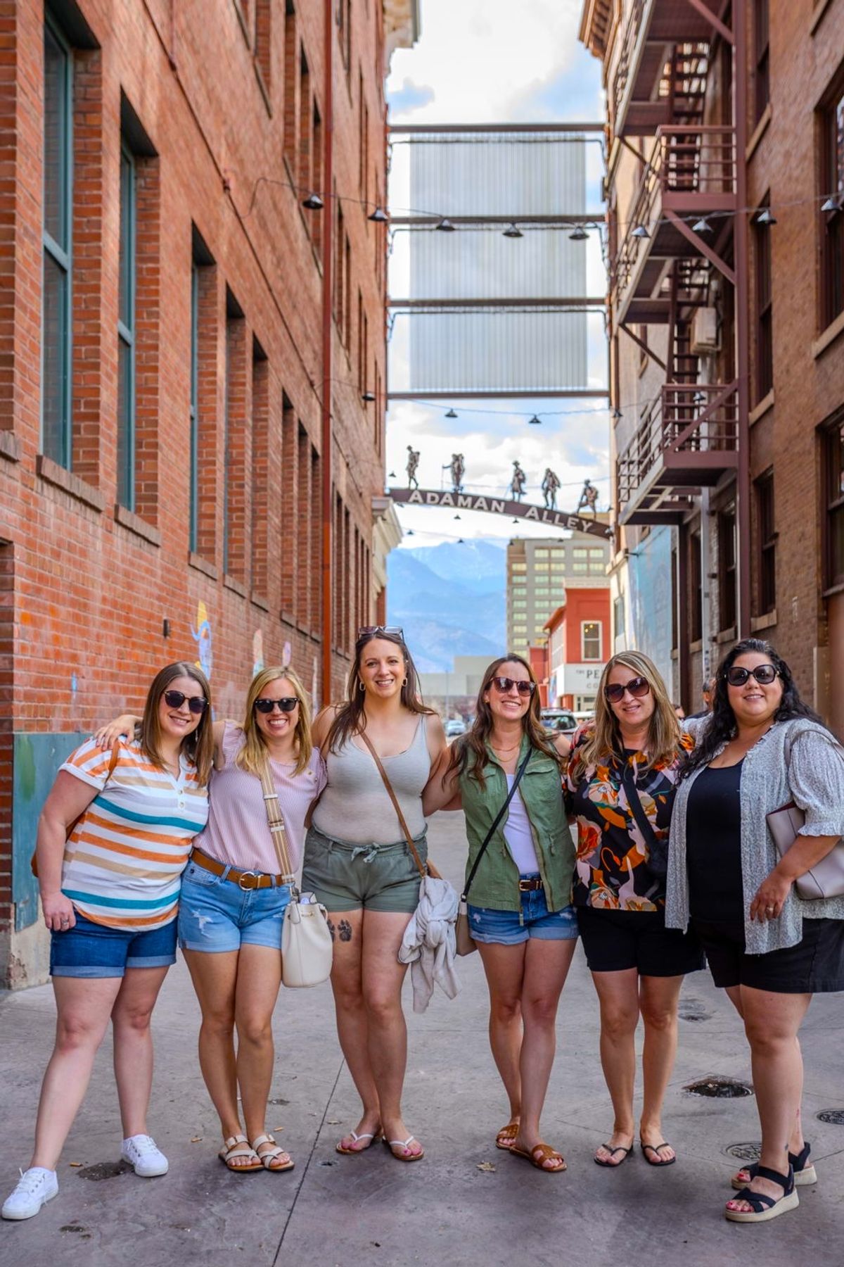 Girl friends in AdAmAn Alley in Downtown Colorado Springs