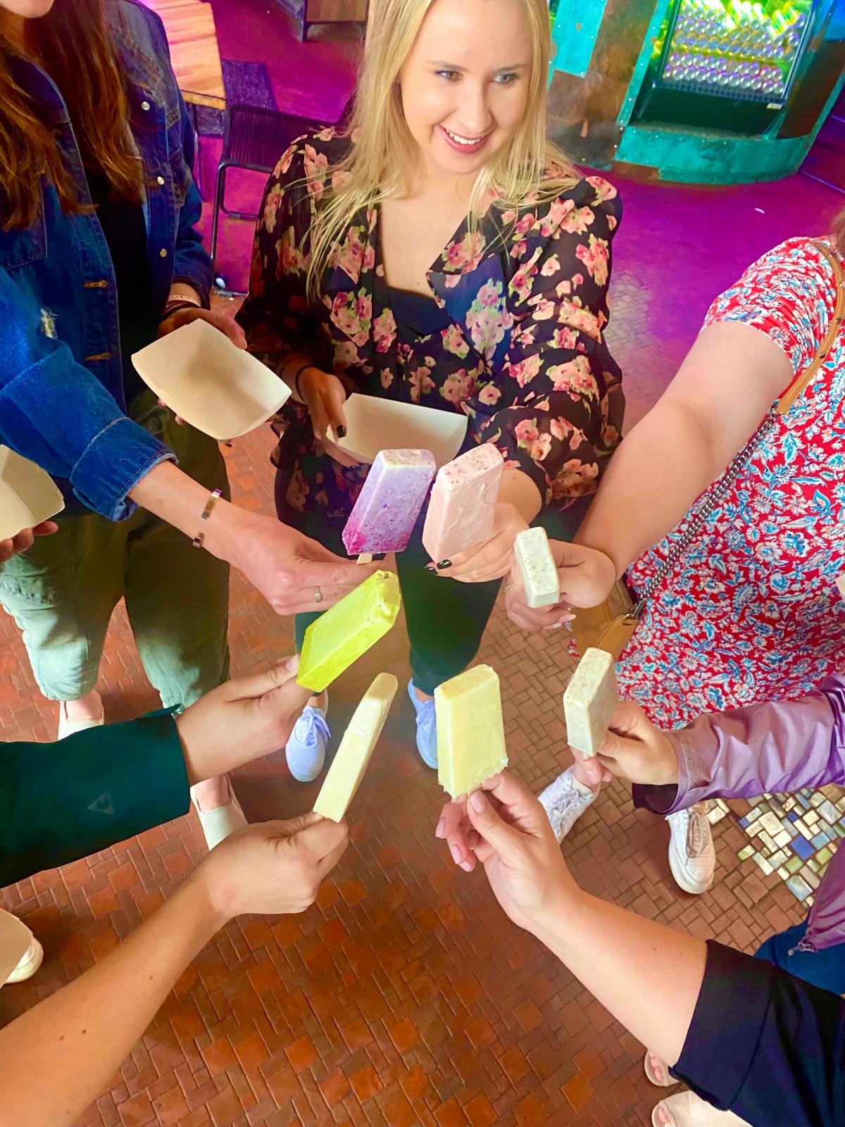 Women with Paletas on downtown Colorado Springs Food Tour