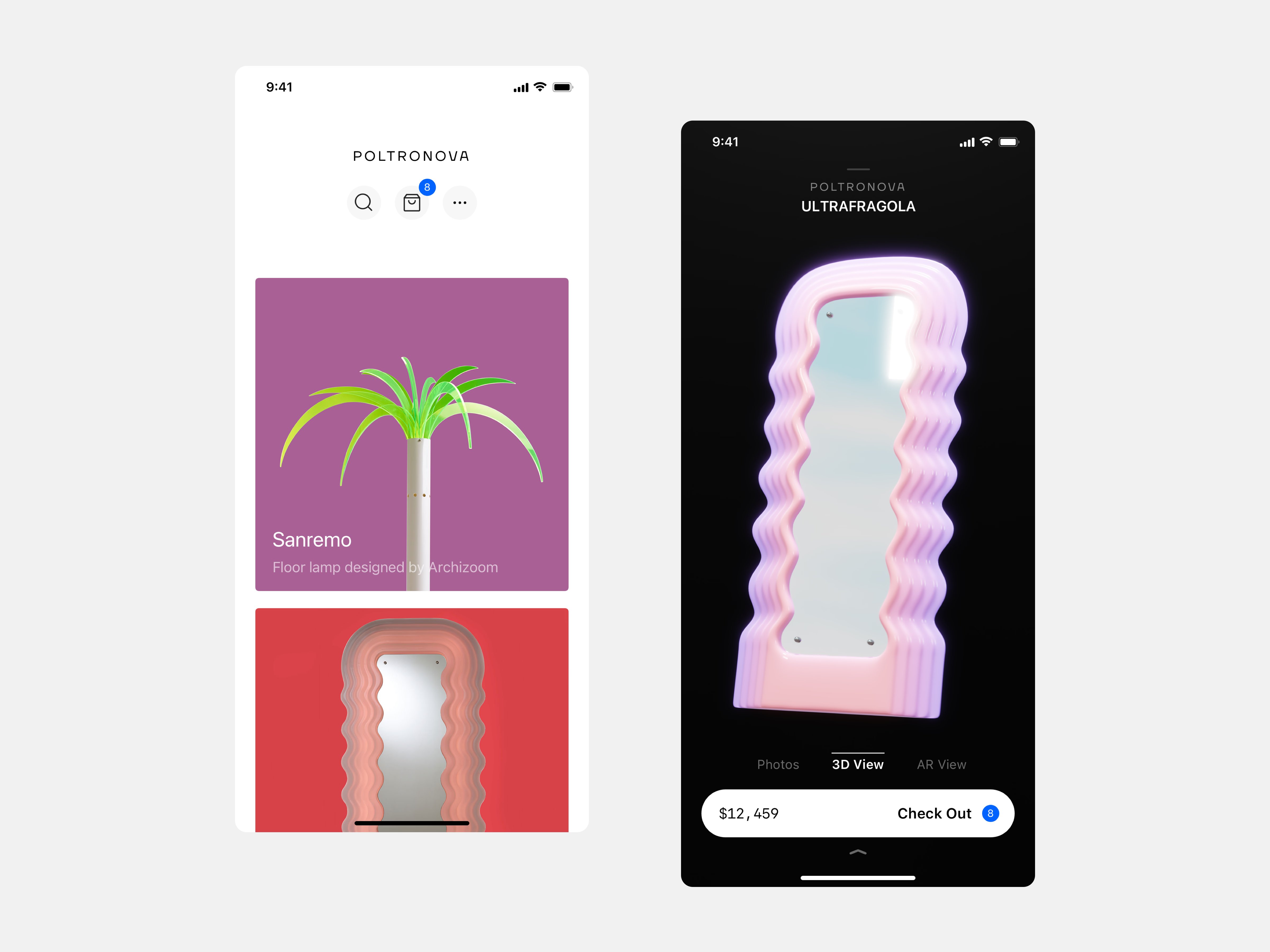 Poltronova Mobile Store Product Viewer