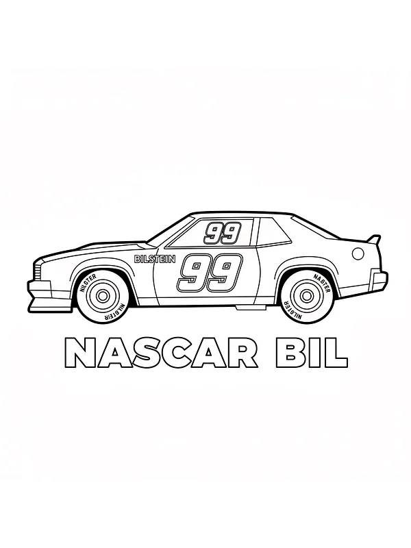 NASCAR-bil i profil