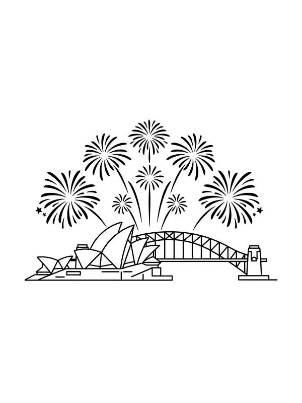 Sydney opplyst av fyrverkeri