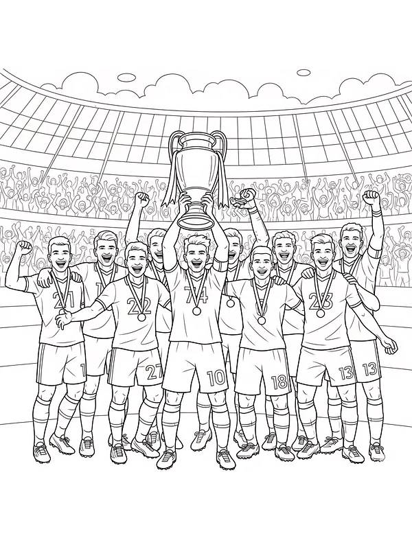 Fotballag med pokal, underkategori
