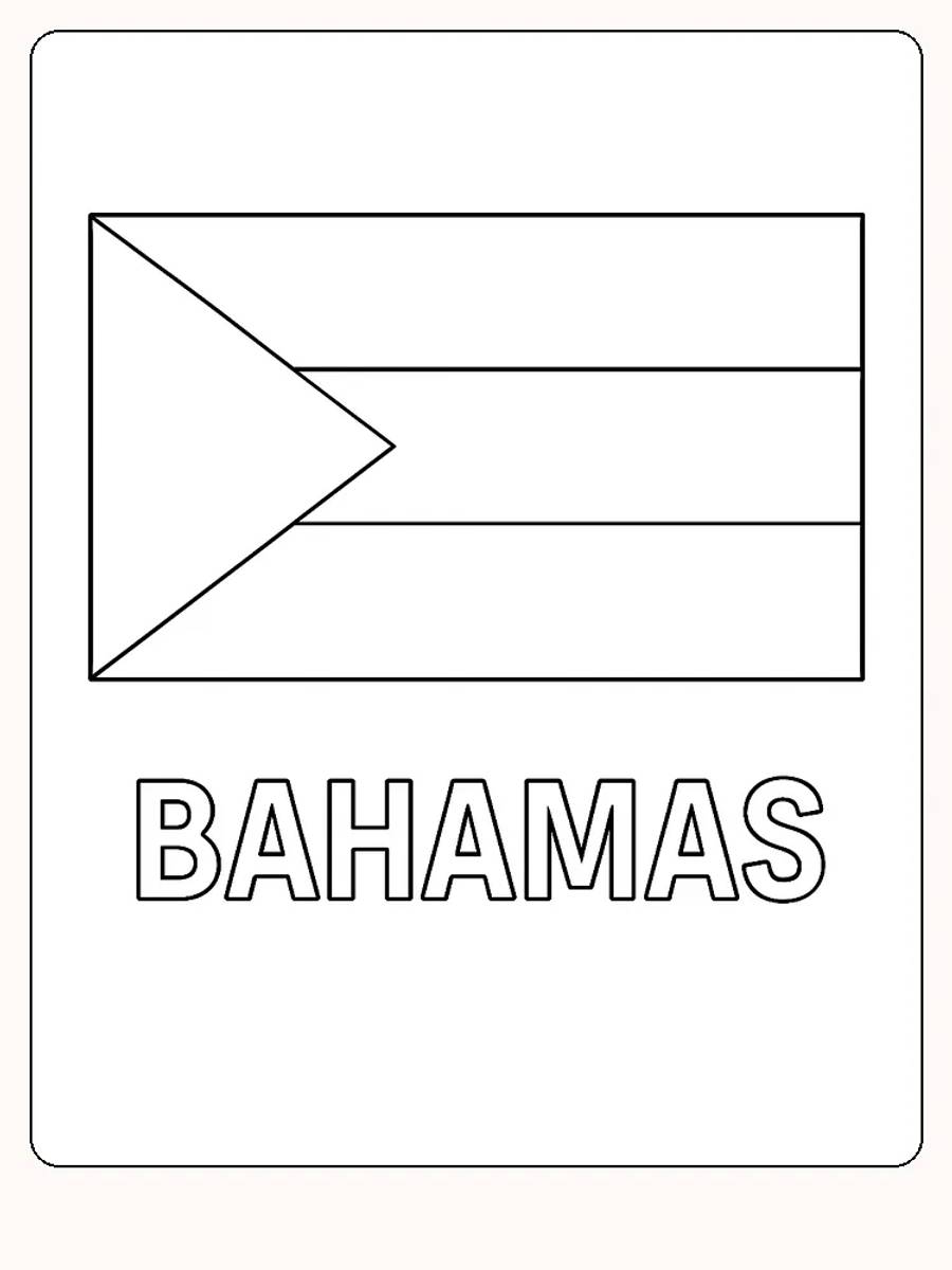 Bahamas flagga med svarta, gula och blå ränder, redo för måla.