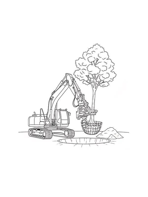 Gravemaskine planter træ