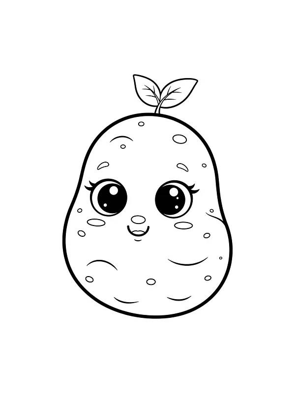 Kawaii-kartoffel med ansigt