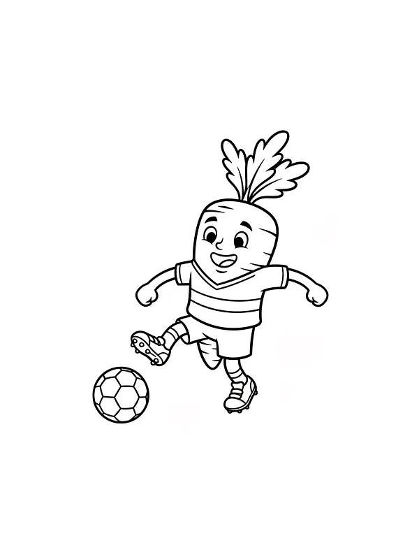 Gulerodsfigur spiller fodbold