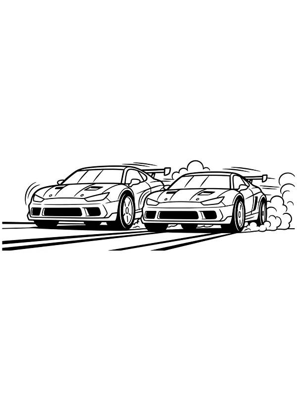 To racerbiler i action