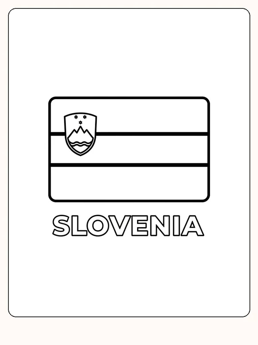 Sloweniens Flagge mit rot, weiß und blauem Trikolore, perfekt zum Ausmalen.