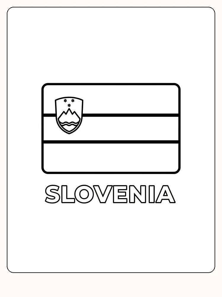 Sloweniens Flagge mit rot, weiß und blauem Trikolore, perfekt zum Ausmalen.