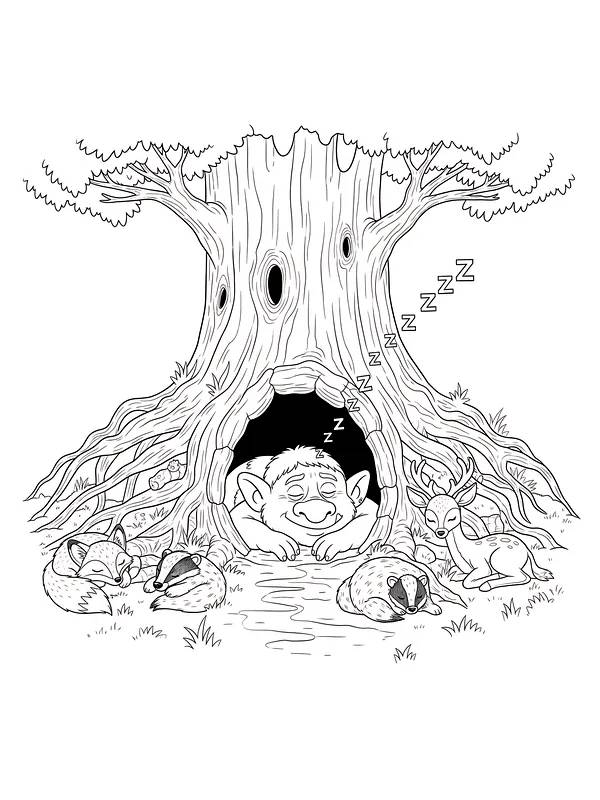 Troll sover under tre
