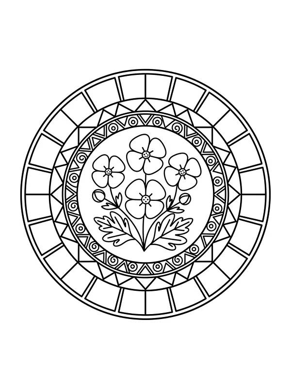 Blumenmotiv in Kreis-Mandala, Unterkategorie