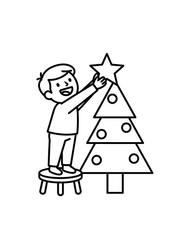 Barn som dekorerer juletre, underkategori