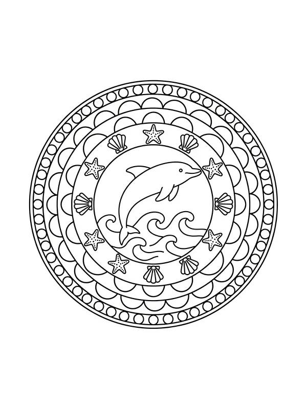 Delfin i sirkelmandala