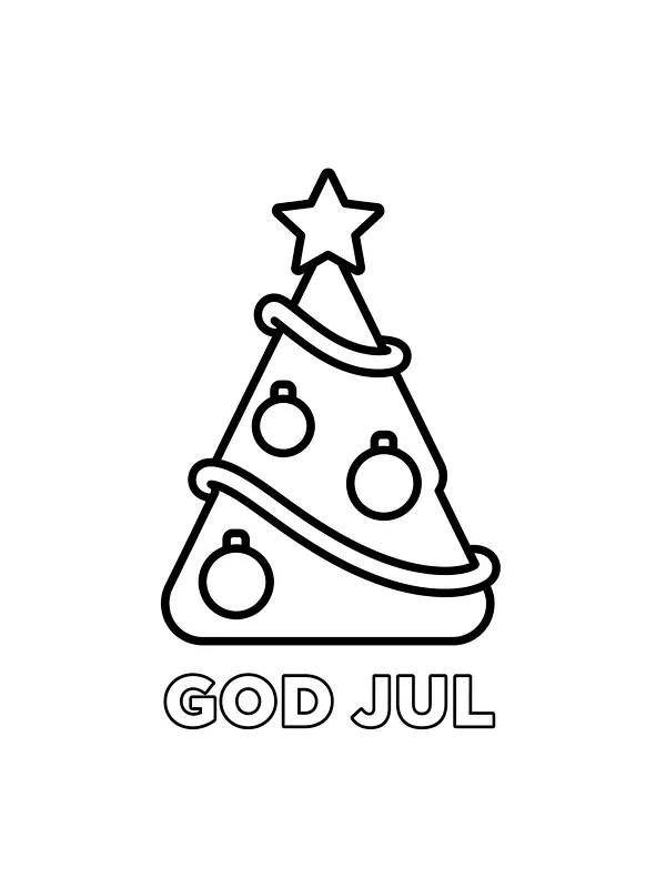 Juletre med stjerne og teksten 'God Jul', underkategori