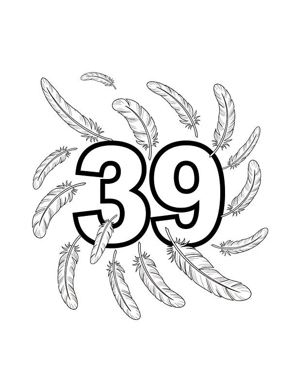 German translation:
Zahl 39 mit Federn drumherum, Unterkategorie