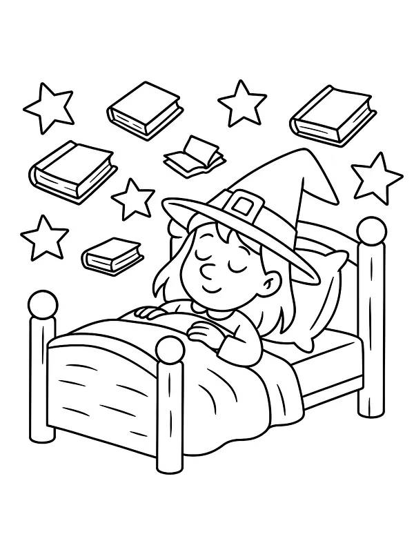 German translation:
Eine Hexe schläft im Bett, Unterkategorie