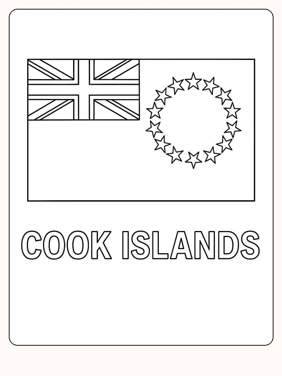 Svenska:
Cooköarnas flagga med Union Jack och stjärnkrets, redo för måla.