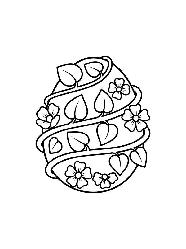 Påskeæg med blade og blomster