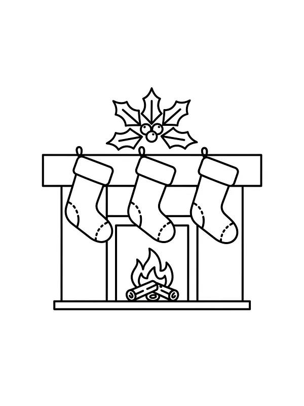 Julestrømper på pejs