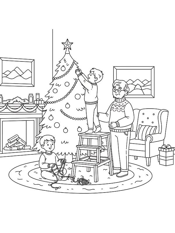 Familie pynter juletre, underkategori