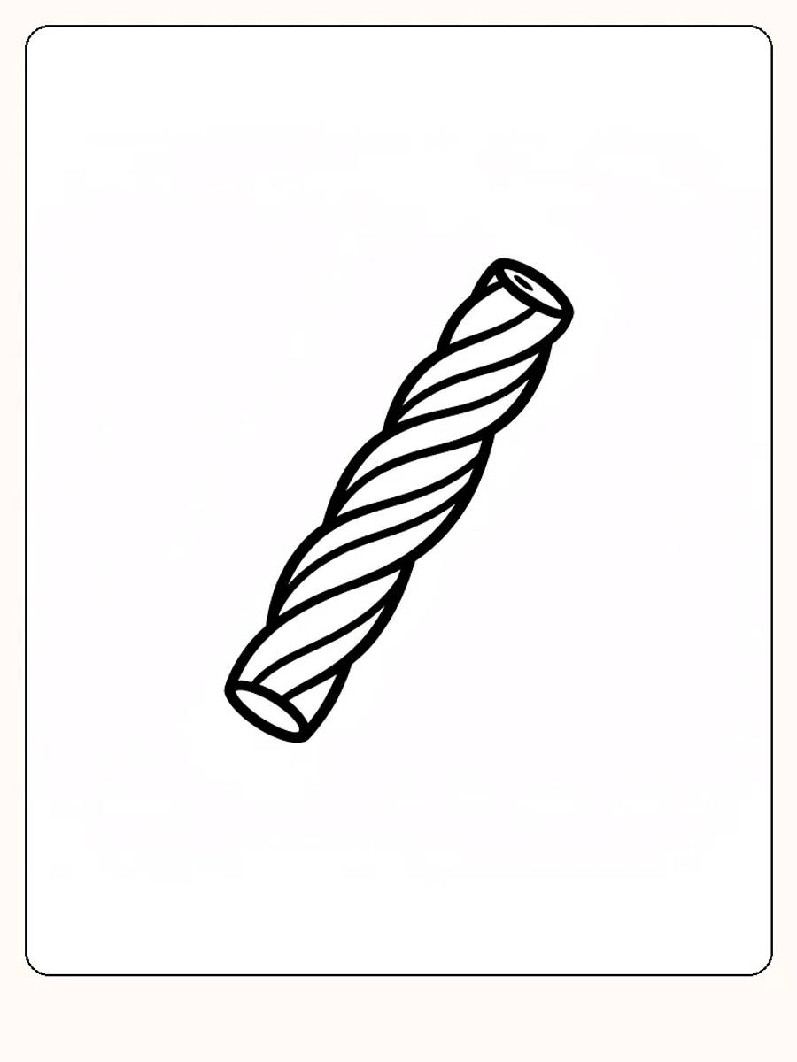 Tegning av spiralsnøre godteri for fargelegging. Perfekt for kreativ utfoldelse.