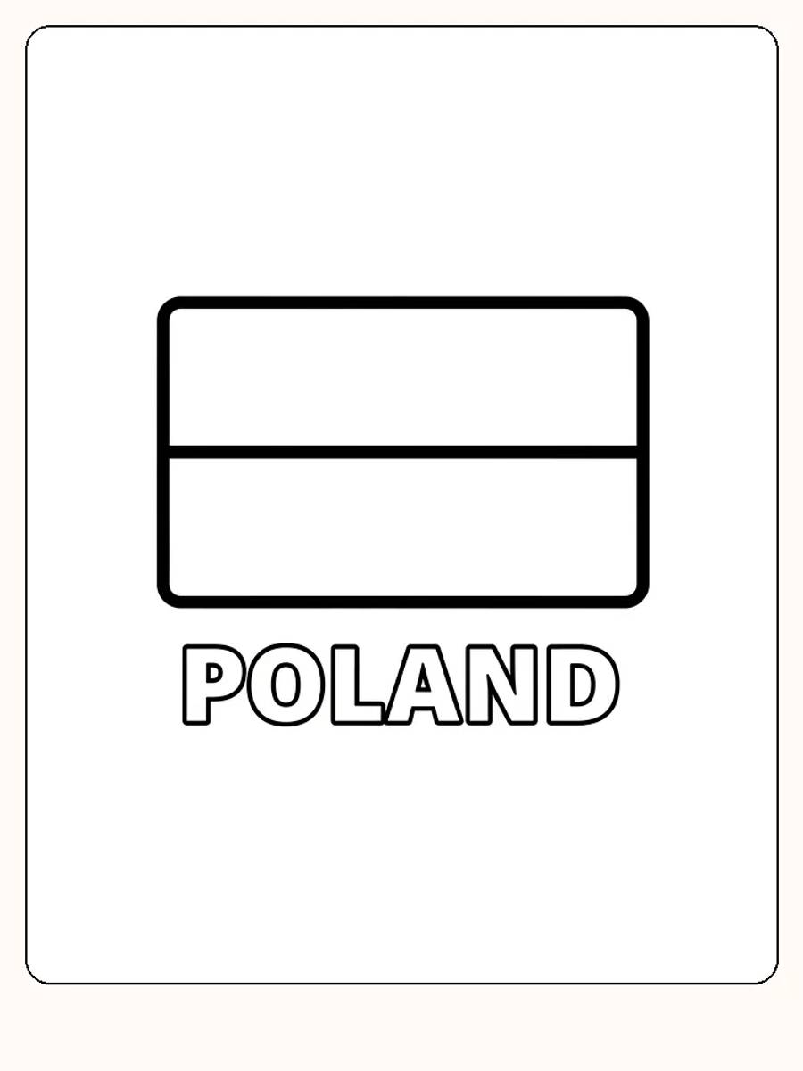 Deutsch:
Die Flagge Polens mit roten und weißen horizontalen Streifen, bereit zum Ausmalen.