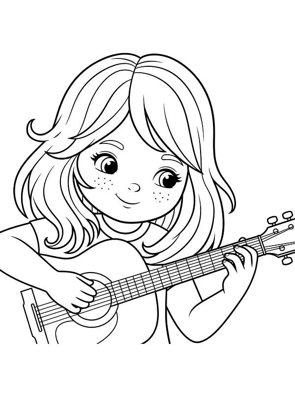 Flicka som spelar gitarr, underkategori