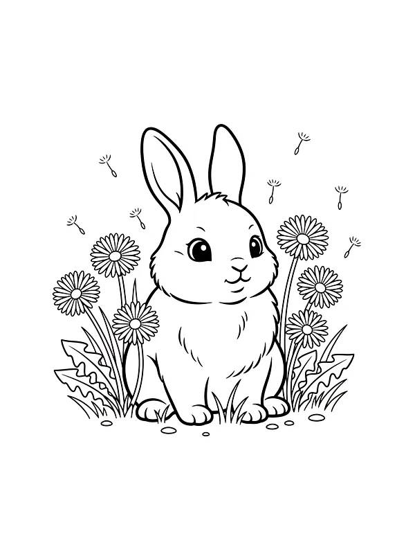 Kanin blant blomster