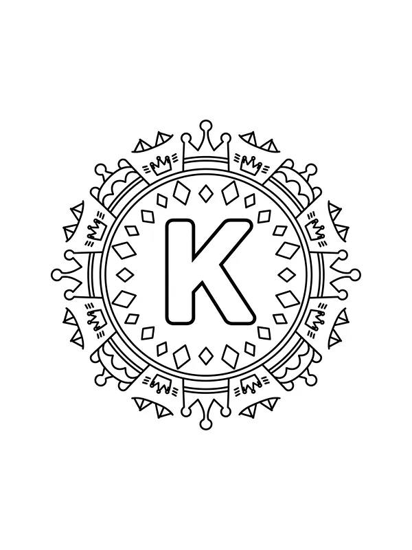 Mandala med bokstaven K, underkategori