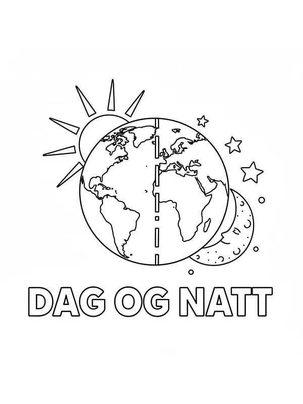 Jordklode med dag og nat