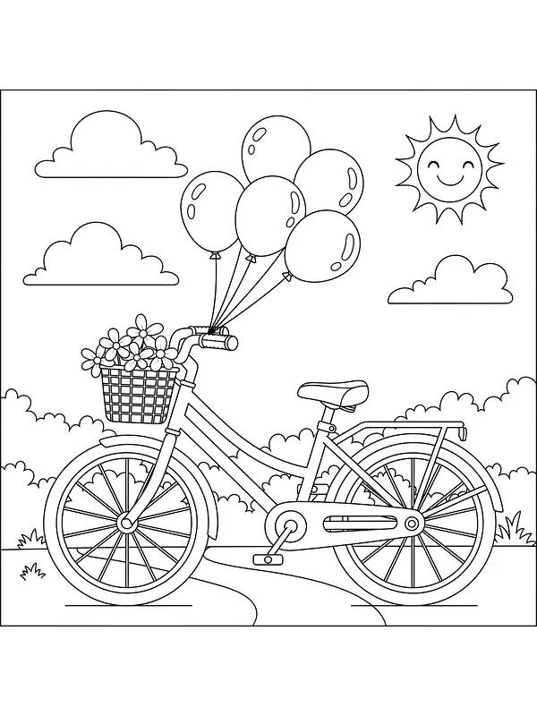 Sykkel med ballonger og blomster, underkategori