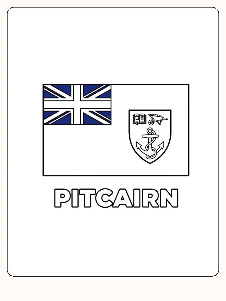 Pitcairns flagga med Union Jack och vapensköld, redo för måla