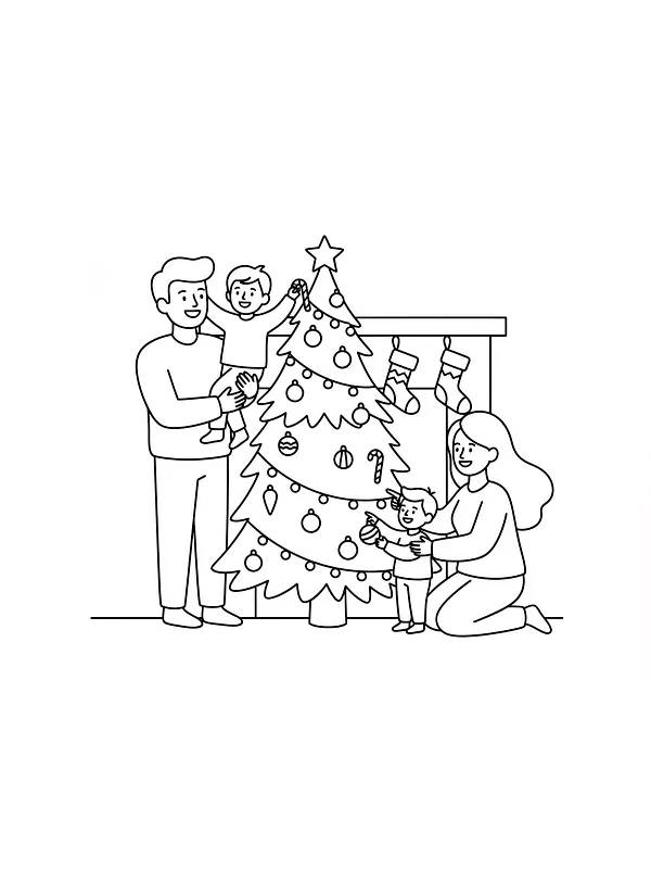 Familie pynter juletre, underkategori