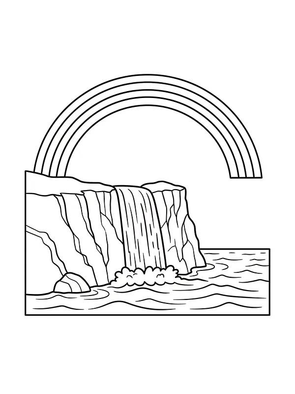 Fossefall med regnbue