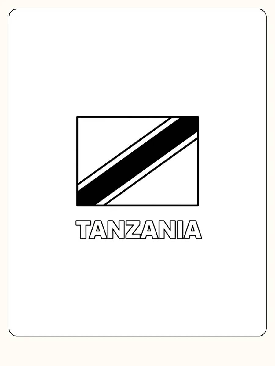 Tanzanias flagga med diagonala ränder, redo för måla.