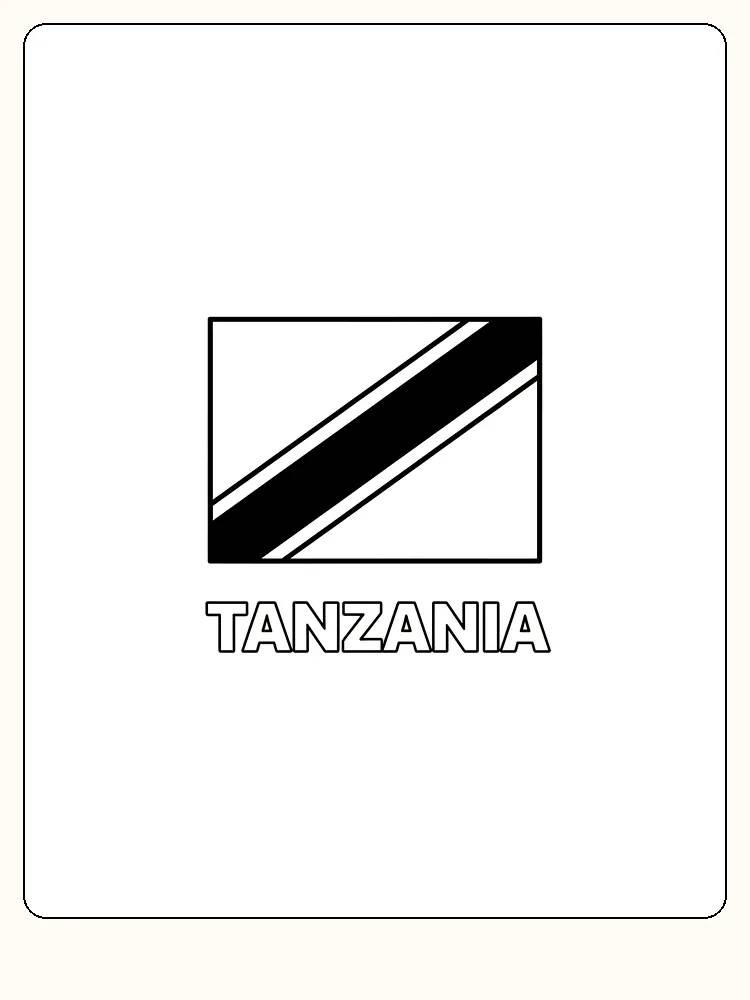 Tanzanias flagga med diagonala ränder, redo för måla.