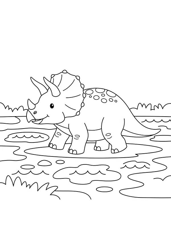 Triceratops fargeleggingsillustrasjon, underkategori