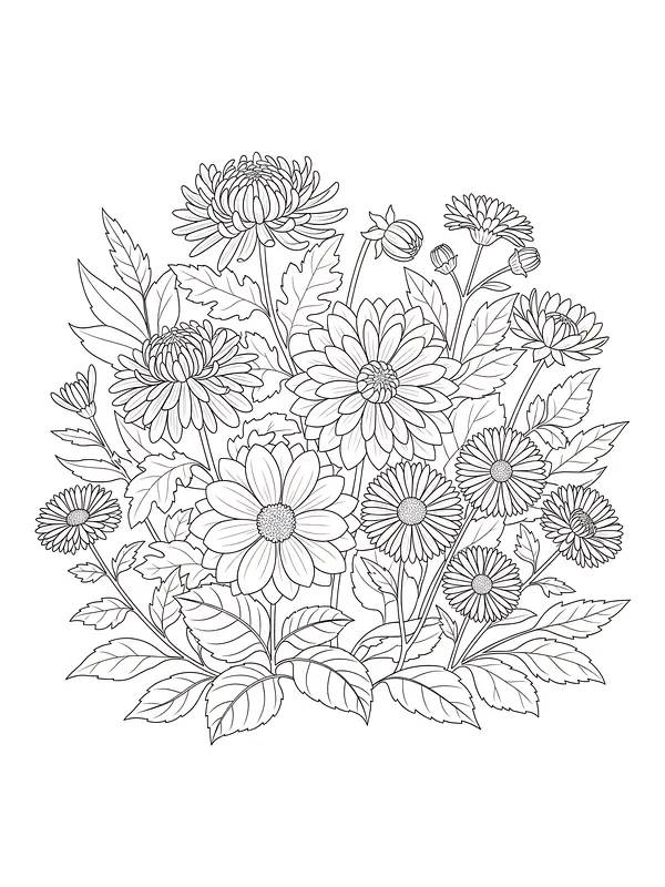Detaljert blomsterbukett, underkategori