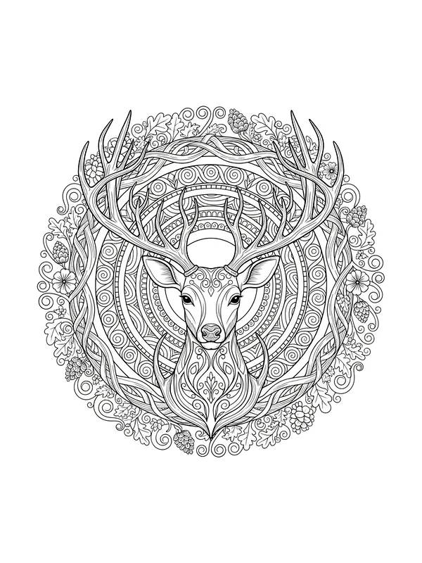 Detaljert hjort mandala