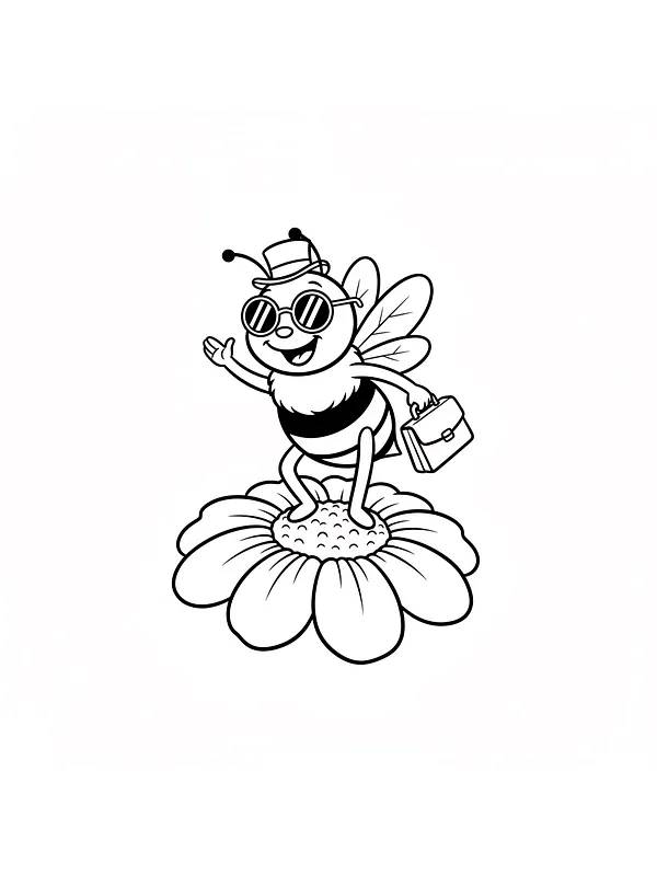 Bi med solbriller på blomst, underkategori