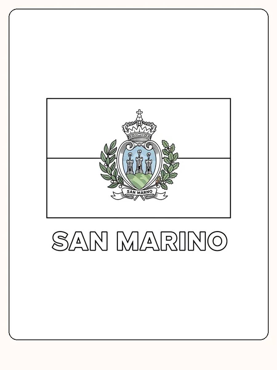 San Marinos flagga i blått och vitt, redo för måla.