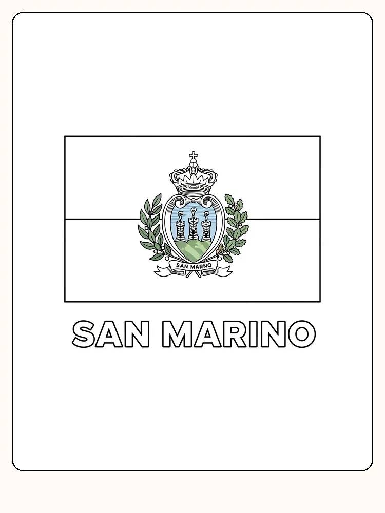 San Marinos flagga i blått och vitt, redo för måla.