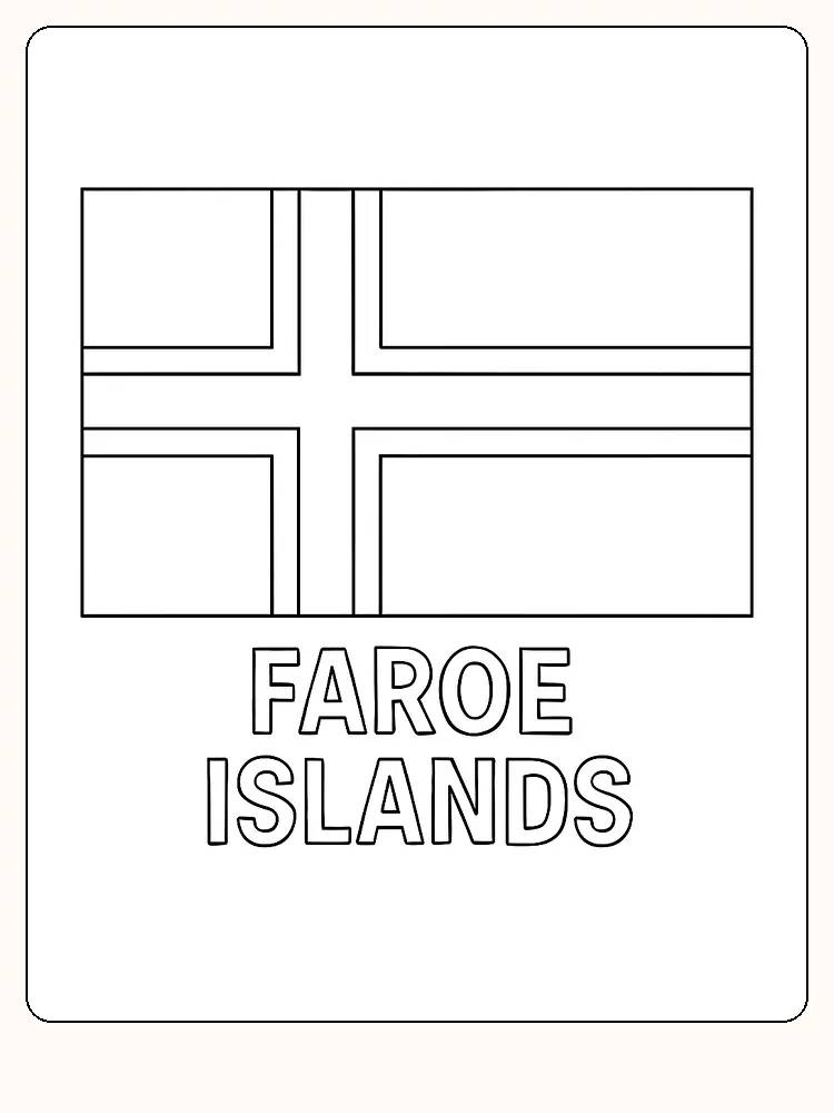 Färöarnas flagga med röd, vit och blå nordisk kors, redo för måla