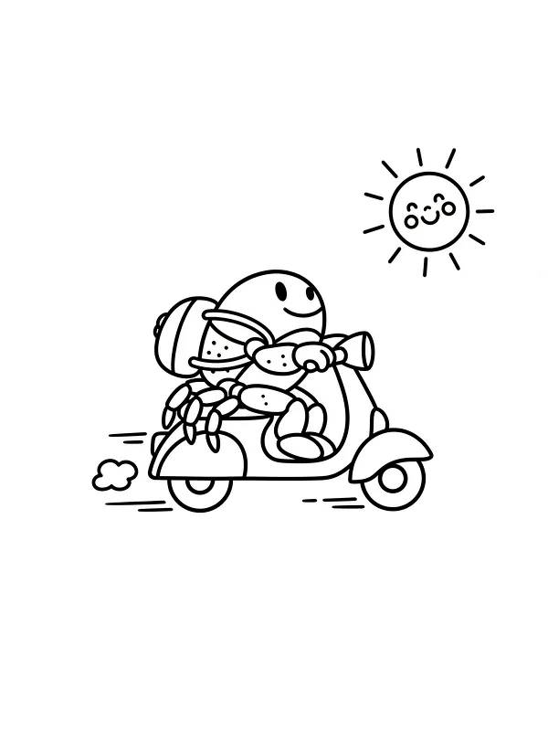 Figur på scooter i solskinn, underkategori