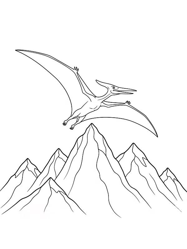 Pterosaur som flyr over fjell, underkategori