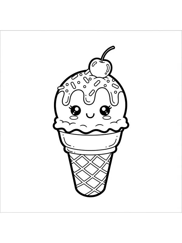 Kawaii-is med kirsebær