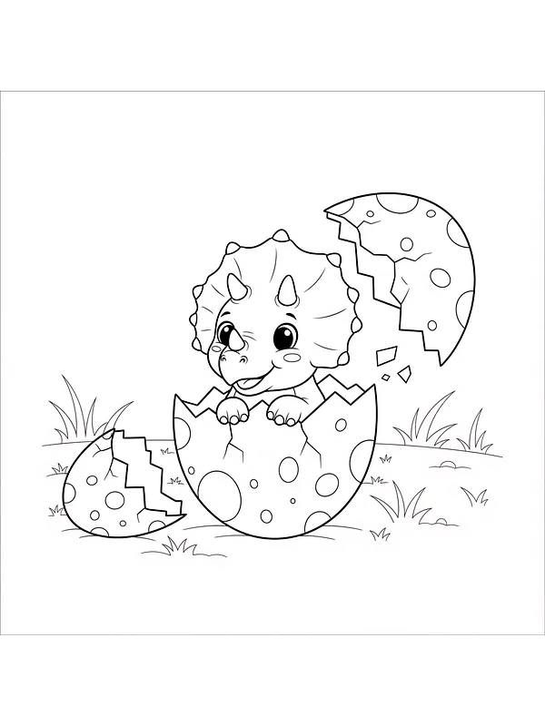 Triceratops-unge klekker ut av egg, underkategori
