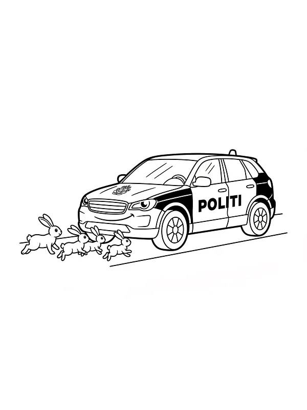 Politibil og harer