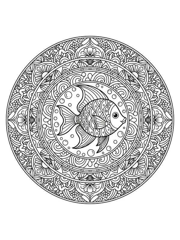 Fisk med mandala-mønster